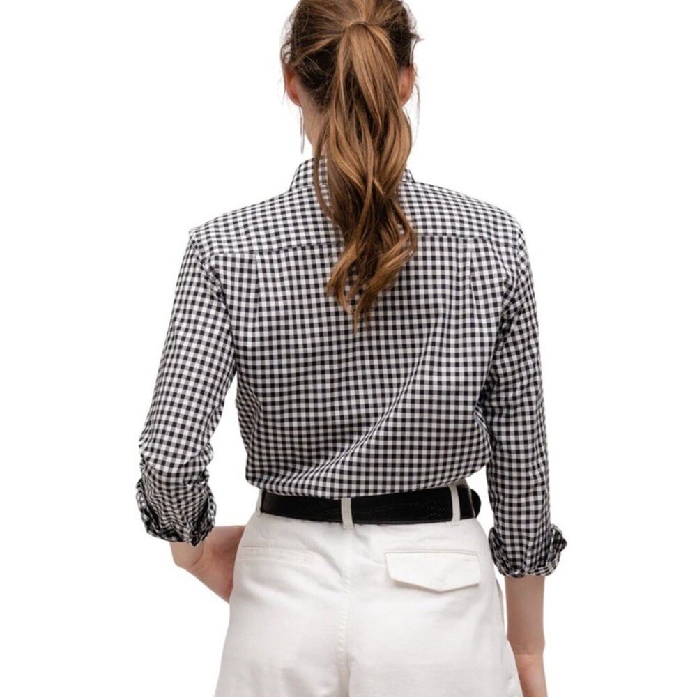 Sarah Alexandra women's long-sleeve button-down shirt black and white Size 6 - Picture 2 of 7